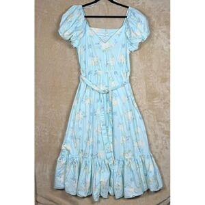 LoveShackFancy x Target Estelle Floral Puff Sleeve Midi Dress Cottagecore Sz 12